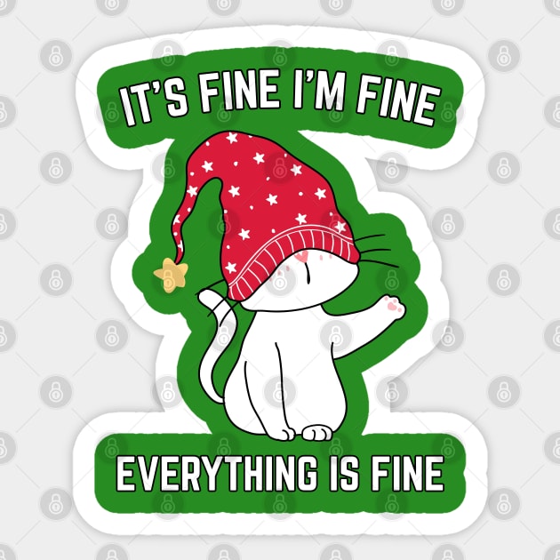 Christmas-Cat Sticker by Creatifly Graphic Tees